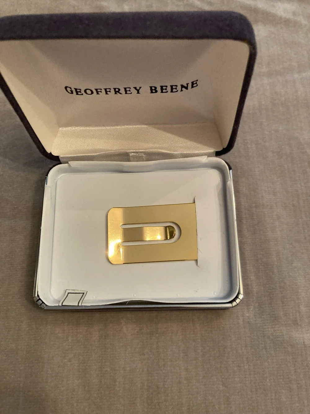 Geoffrey Beene Gold Striped Money Clip